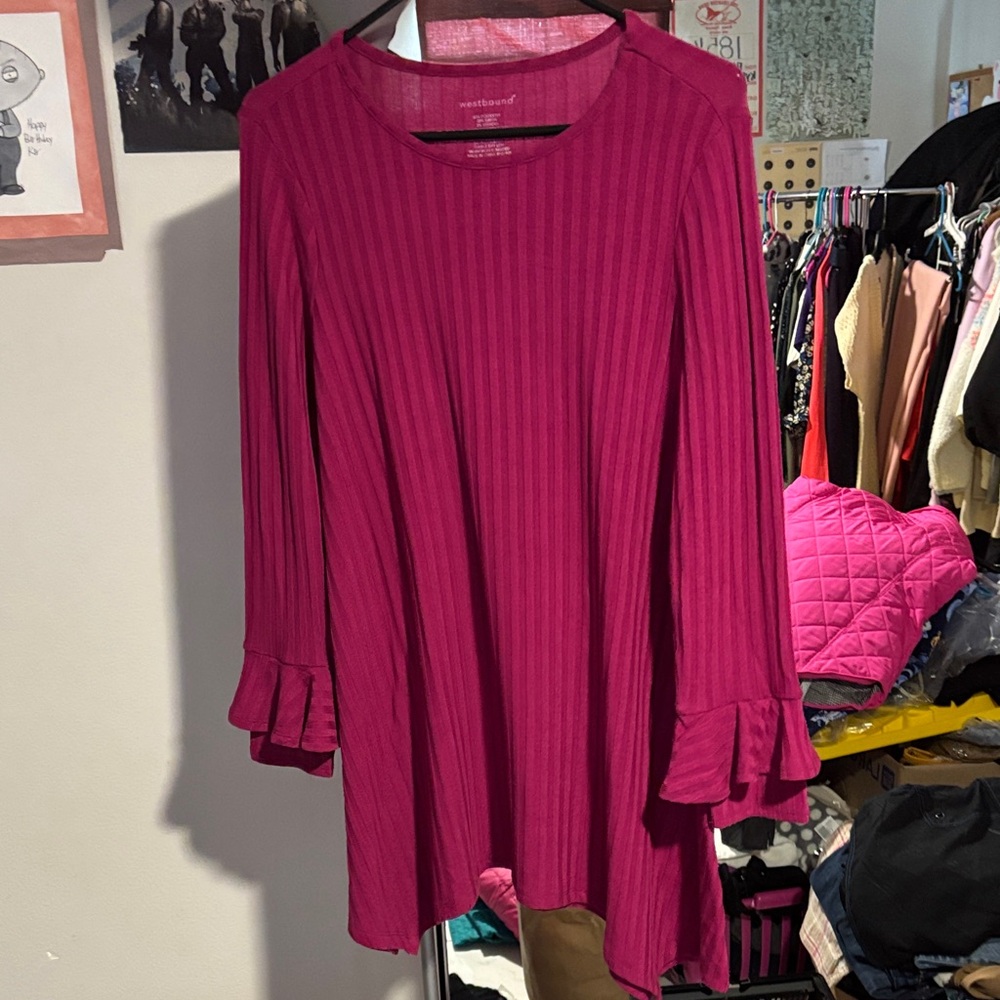 🌺Westbound Fuchsia Long Sleeve Top